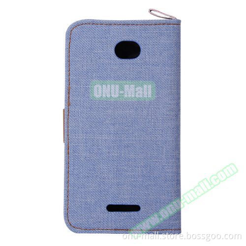 Paypal Accepted Cheap Denim Texture Wallet Flip Leather Case for Sony Xperia E4 Cover